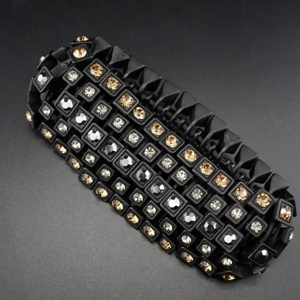 Roxanne Assoulin Signed RA Amber Crystal Statement Cuff Bracelet 8